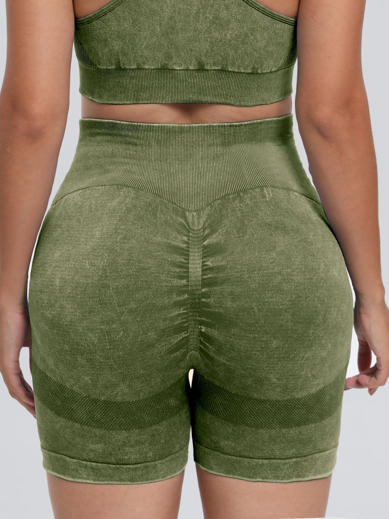 Washed High Waist Active Shorts-Bella Boutique Collective