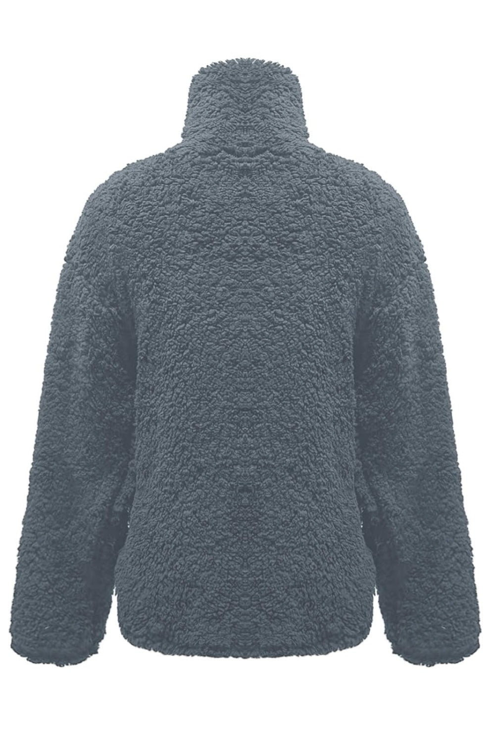 Fuzzy Turtleneck Long Sleeve Sweatshirt-Bella Boutique Collective