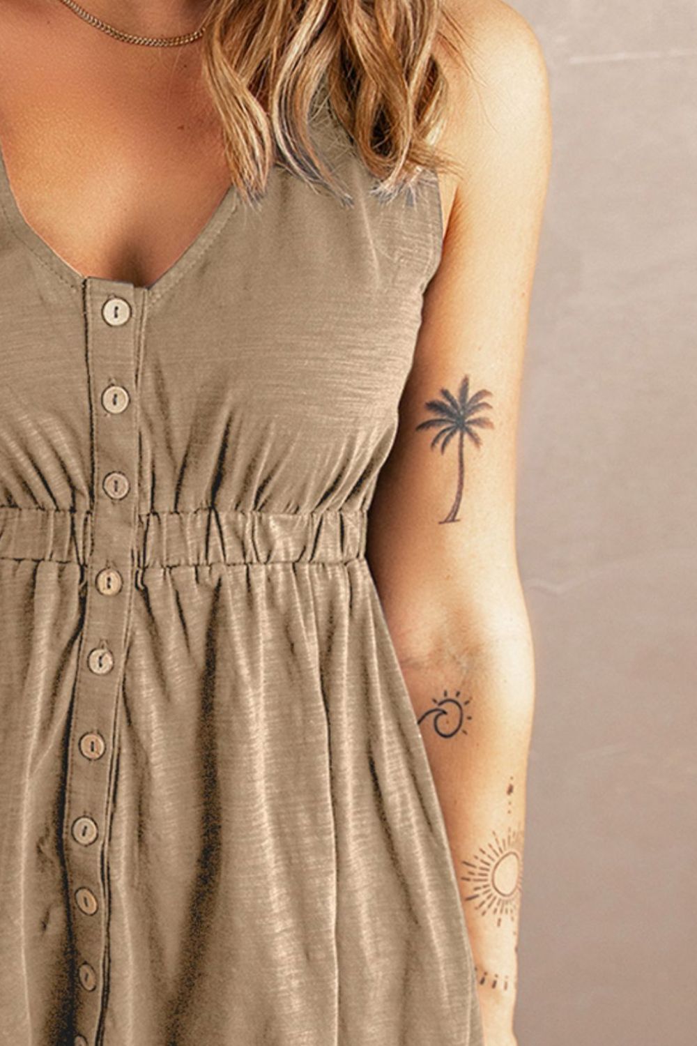 Sleeveless Button Down Mini Magic Dress-Bella Boutique Collective