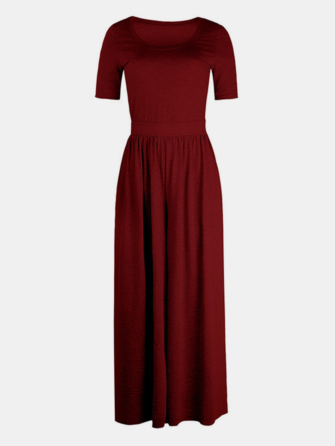 Scoop Neck Short Sleeve Jumpsuit-Bella Boutique Collective