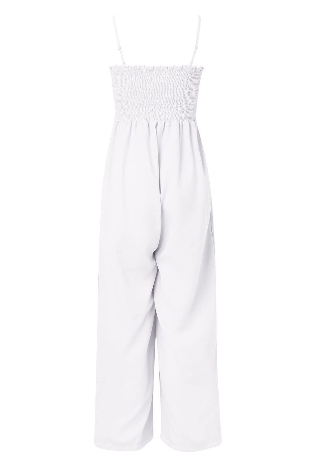Smocked Spaghetti Strap Wide Leg Jumpsuit-Bella Boutique Collective