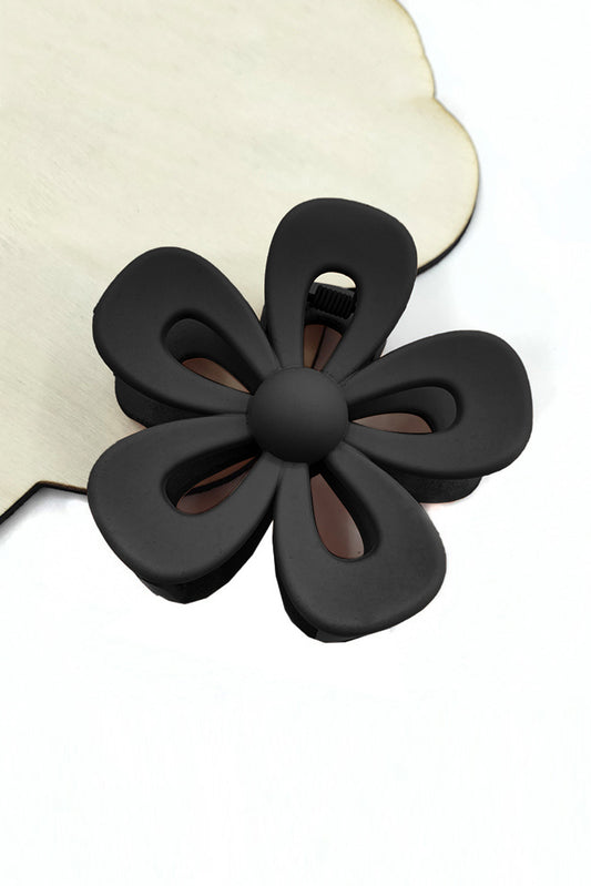 Black Sweet Hollowed Flower Shape Claw Clip-Bella Boutique Collective