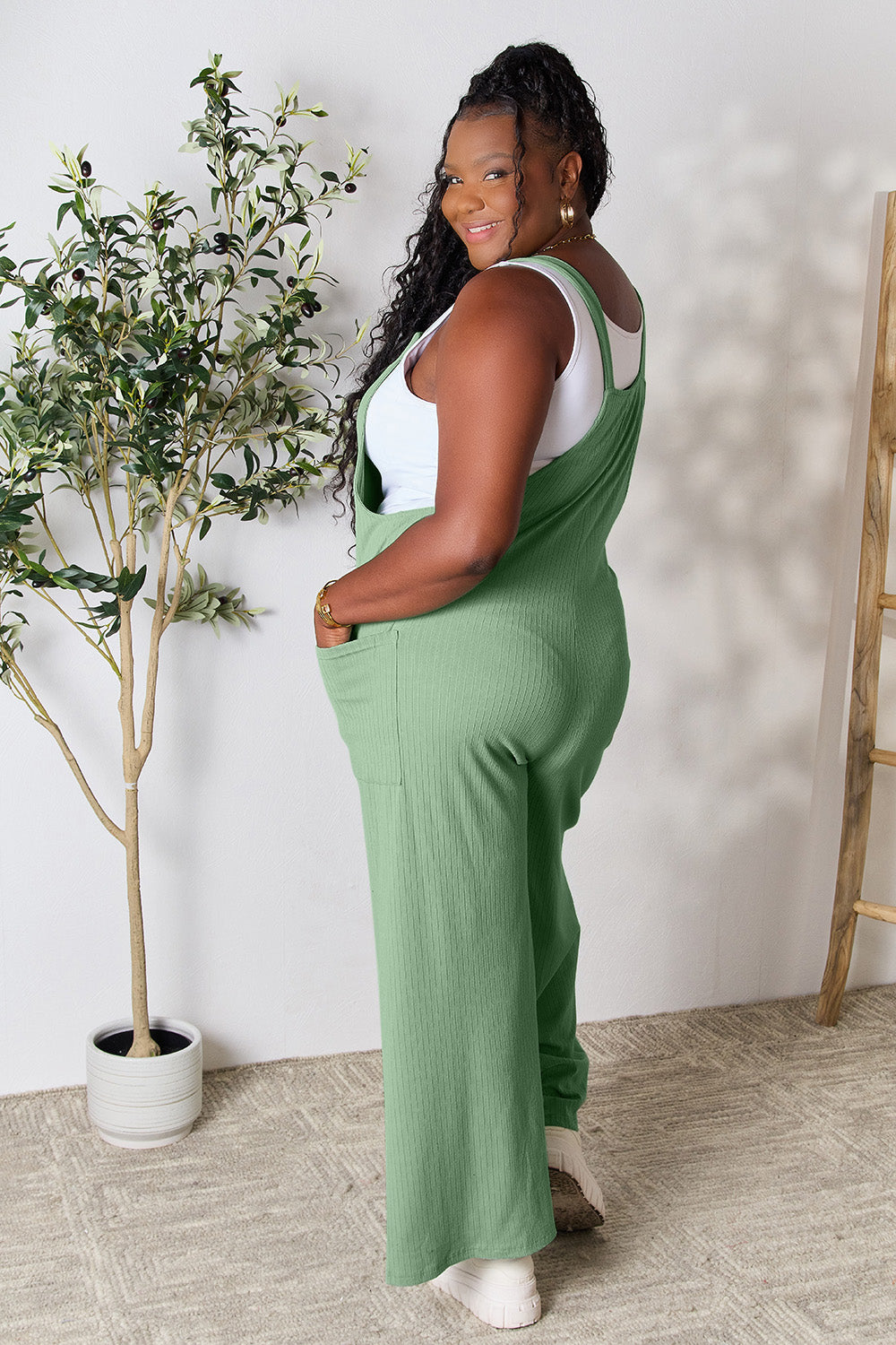 Double Take Full Size Wide Strap Overall with Pockets-Bella Boutique Collective