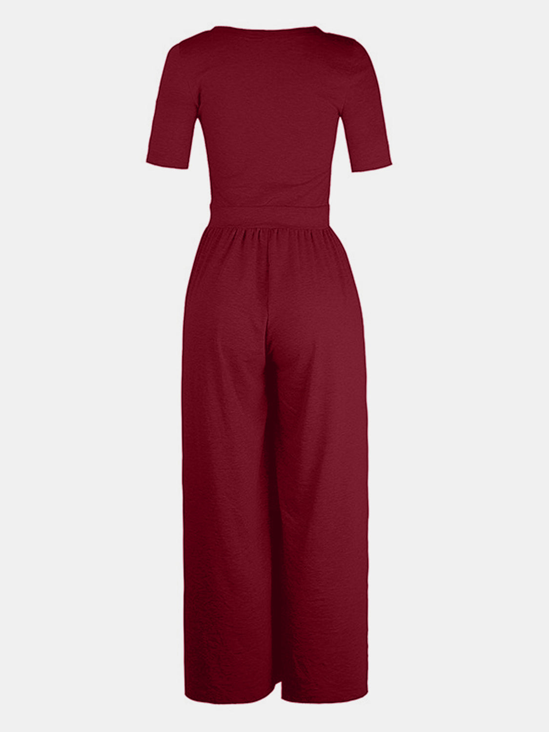 Scoop Neck Short Sleeve Jumpsuit-Bella Boutique Collective