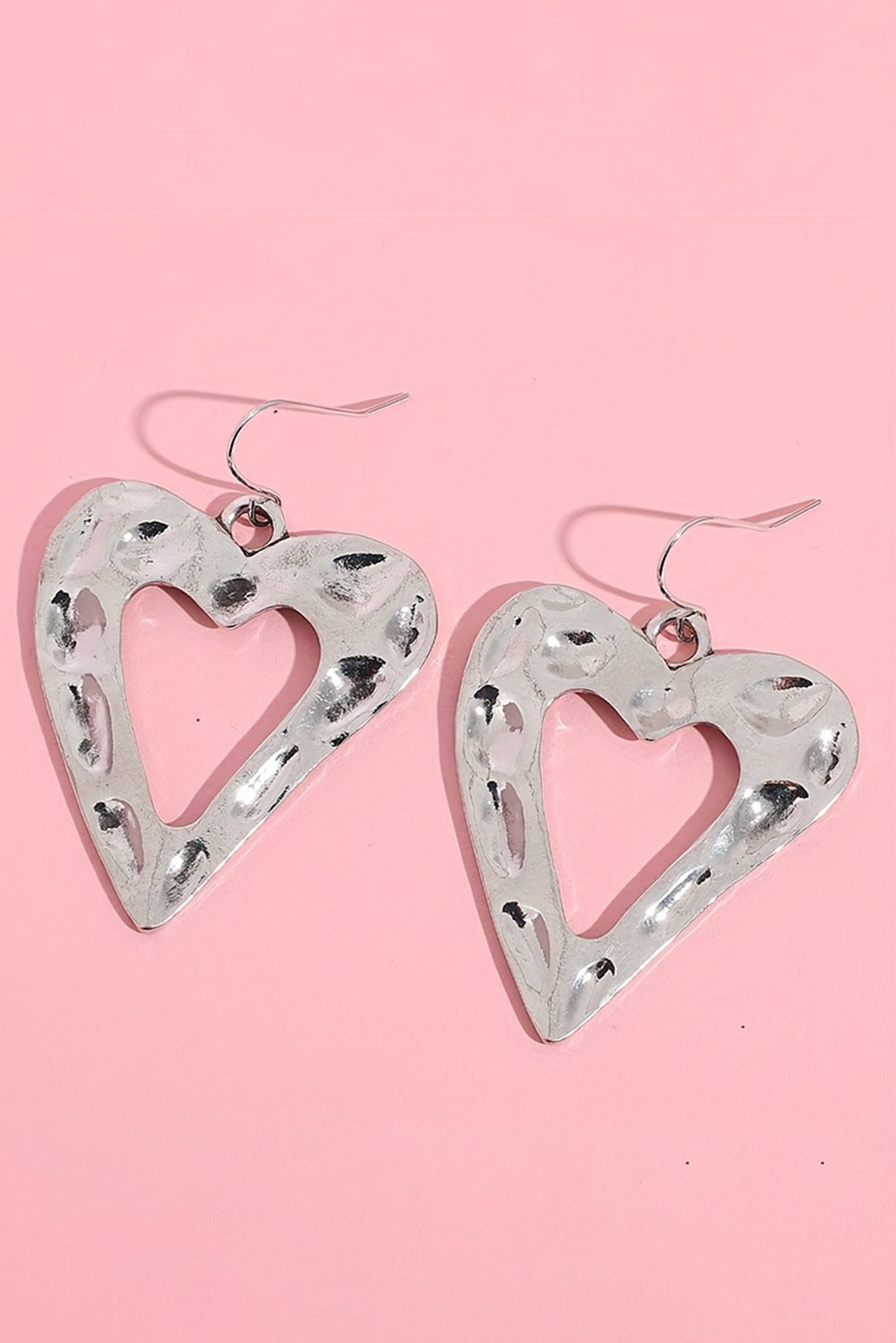 White Valentine Hollowed Heart Shape Earrings-Bella Boutique Collective