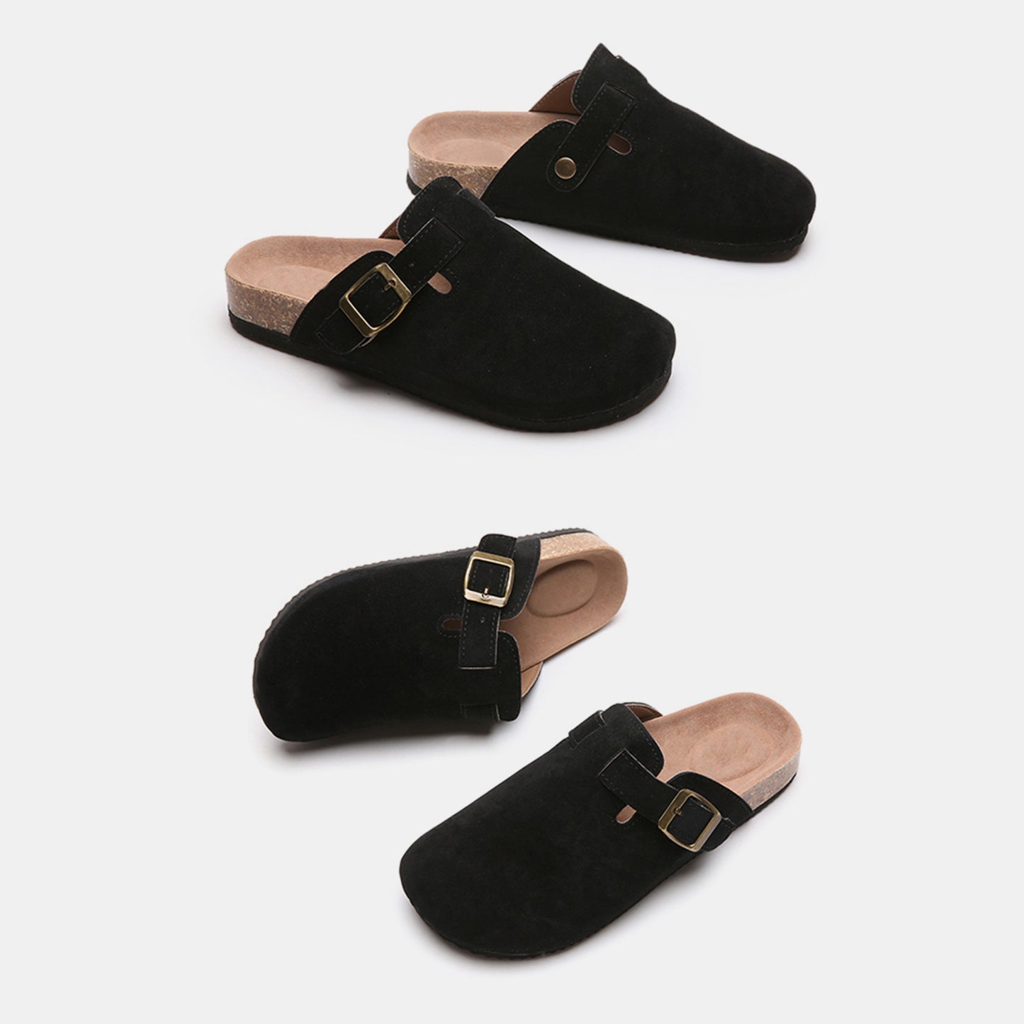 Suede Closed Toe Buckle Slide-Bella Boutique Collective
