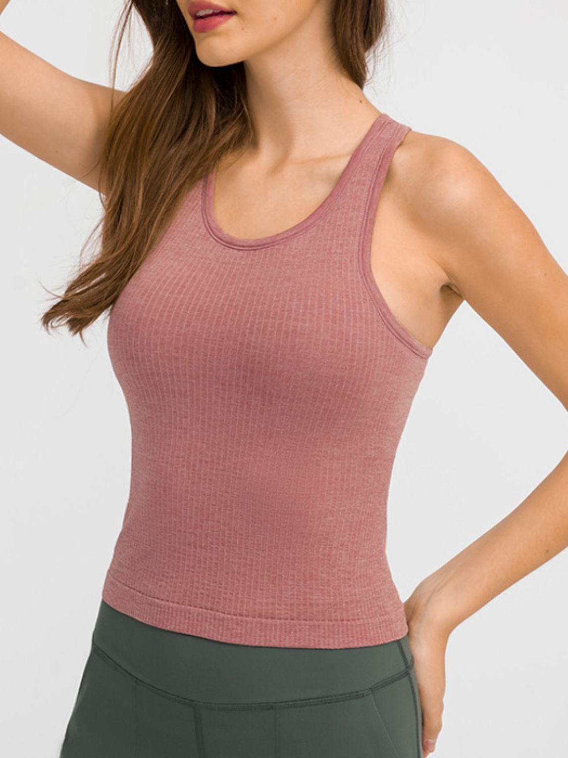 Millennia Round Neck Racerback Active Tank-Bella Boutique Collective