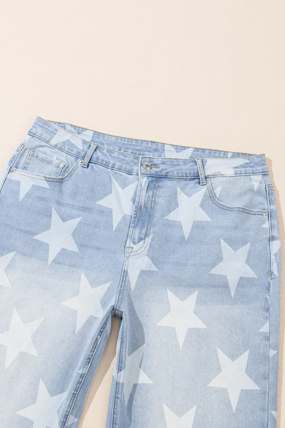 Plus Size Star Straight Leg Jeans with Pockets-Bella Boutique Collective
