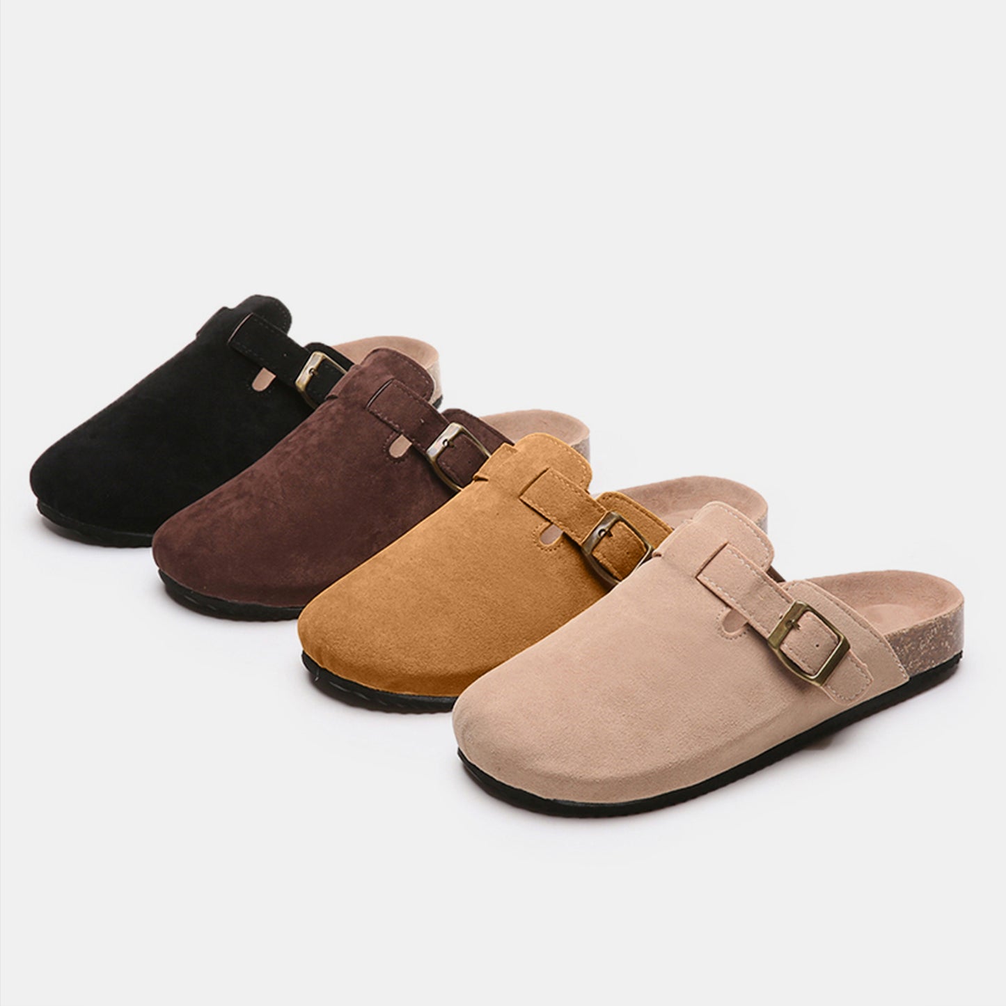 Suede Closed Toe Buckle Slide-Bella Boutique Collective