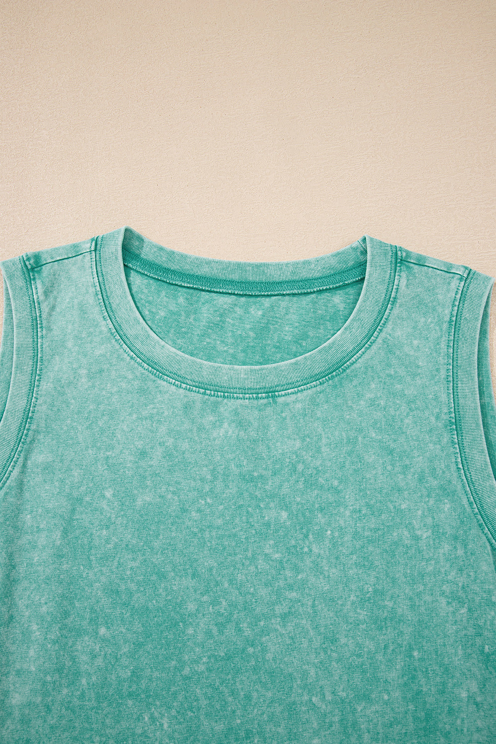 Sea Green Mineral Wash Tank Mini Dress with Pockets-Bella Boutique Collective