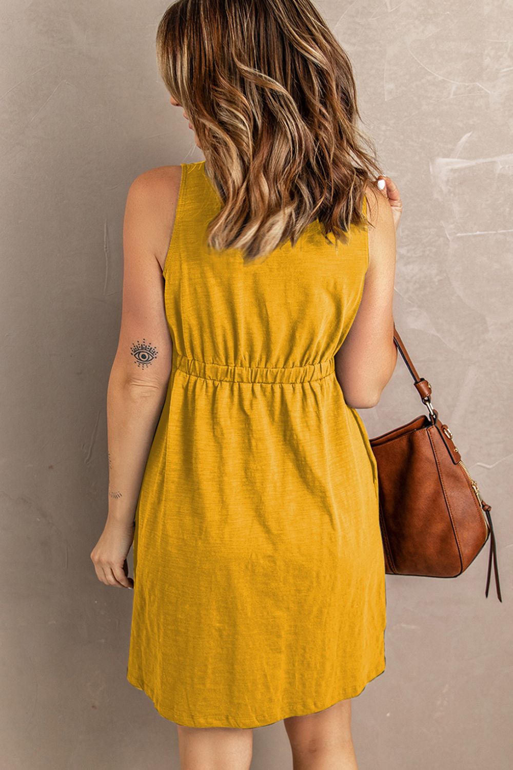 Sleeveless Button Down Mini Magic Dress-Bella Boutique Collective
