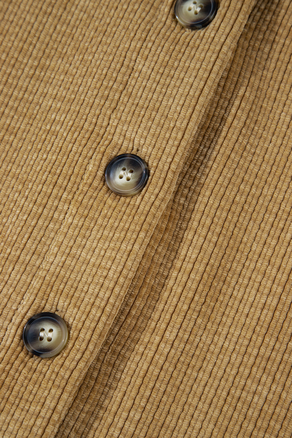 Light French Beige Patched Pocket Button Up Corduroy Shacket-Bella Boutique Collective