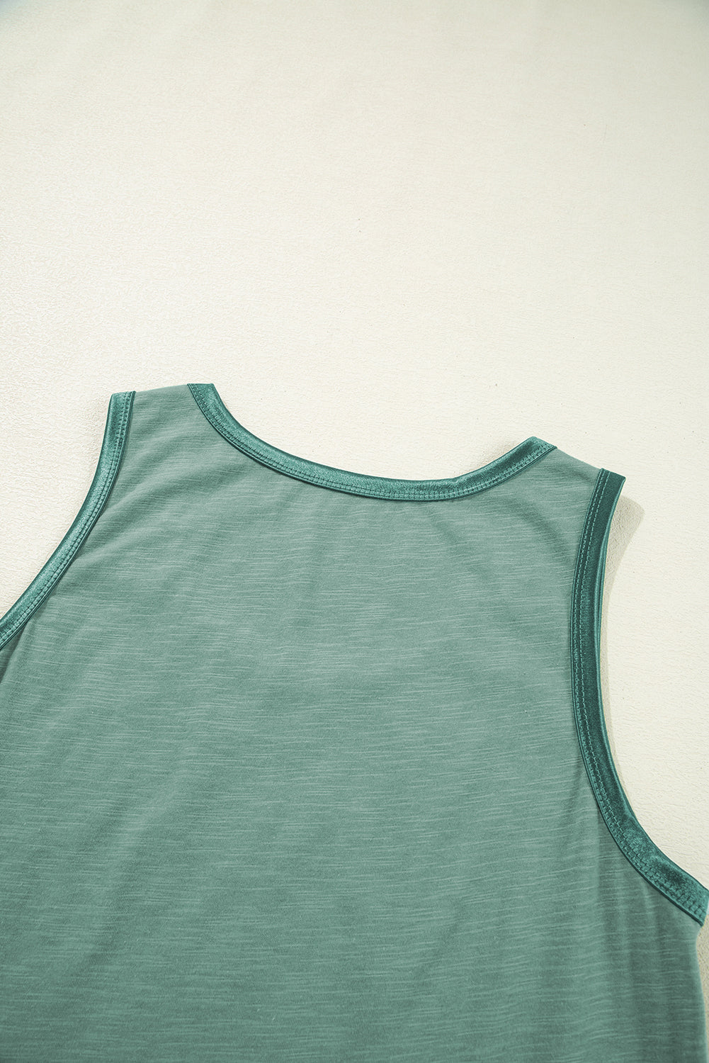 Mist Green Metallic Sheen Edge Scoop Neck Tank Top-Bella Boutique Collective