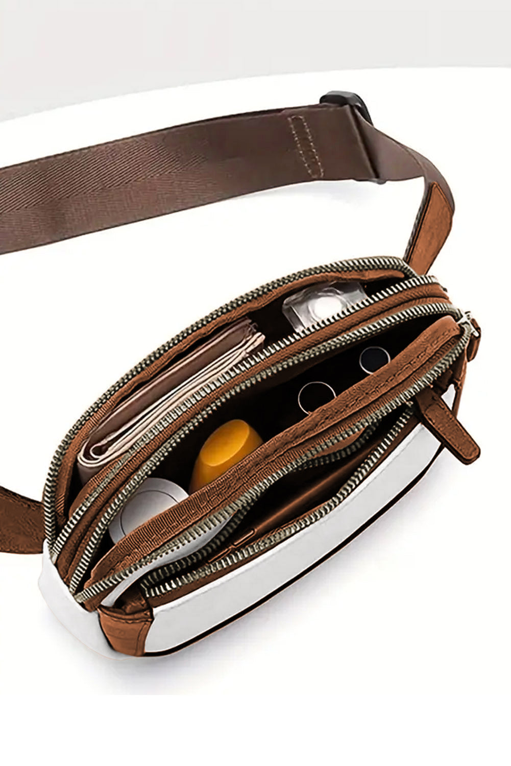 White Adjustable Strap Mini PU Leather Crossbody Bag-Bella Boutique Collective