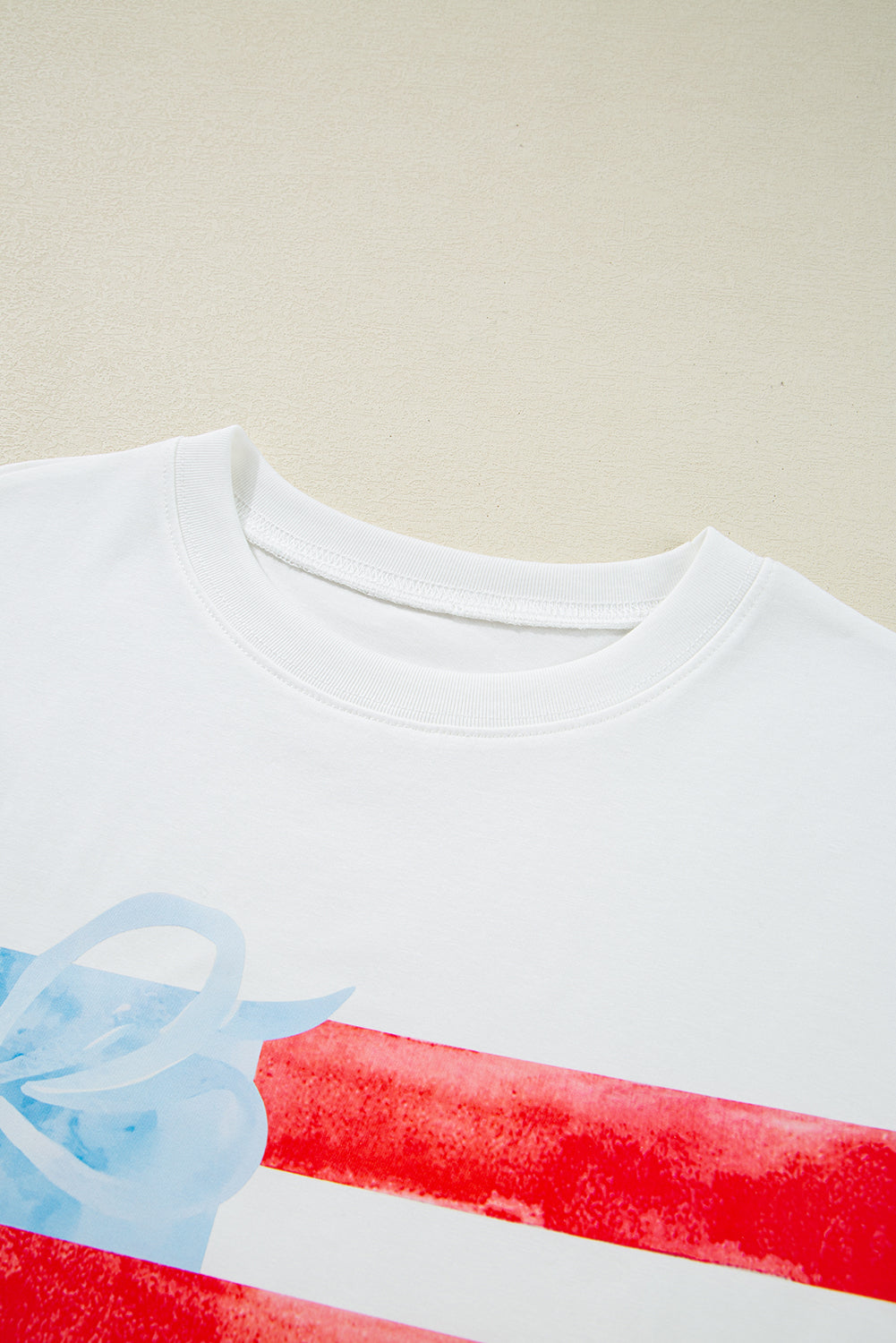 White Flag Bow Graphic Crewneck Tee-Bella Boutique Collective