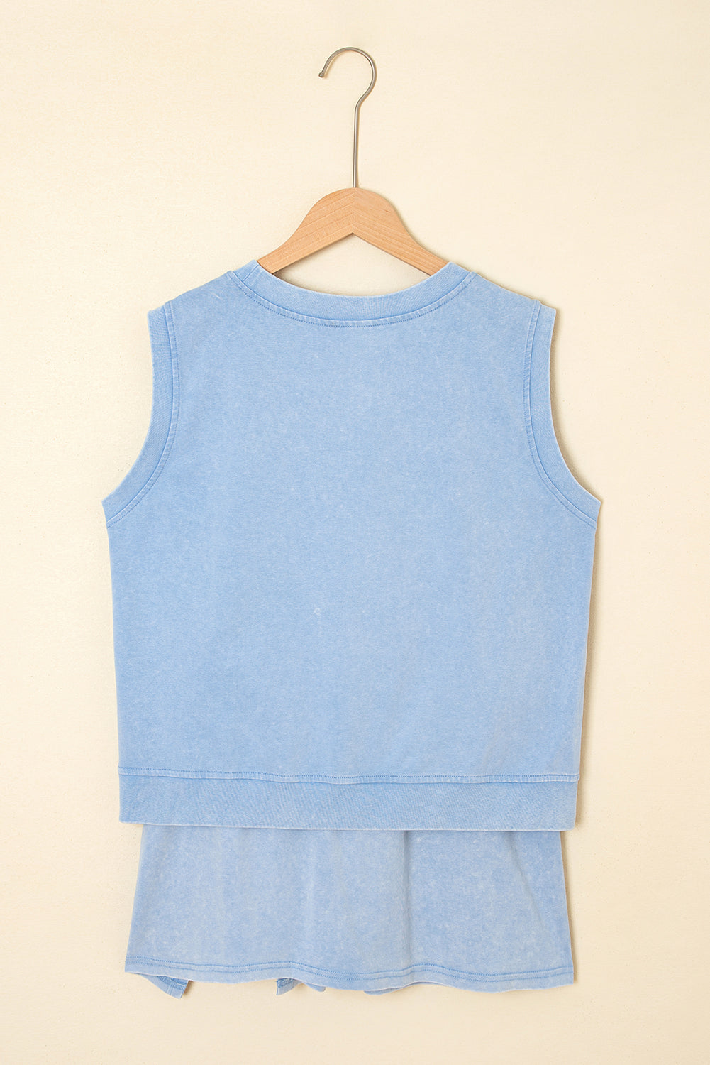 Myosotis 2 Pieces Mineral Wash Cotton Tank Top Lined Split Skirt Set-Bella Boutique Collective