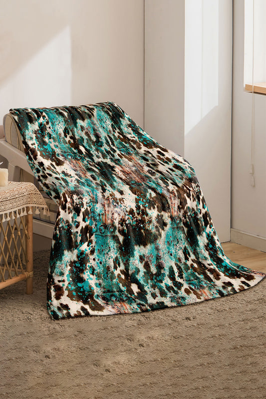 Multicolour Western Style Pattern Large Flannel Blanket-Bella Boutique Collective