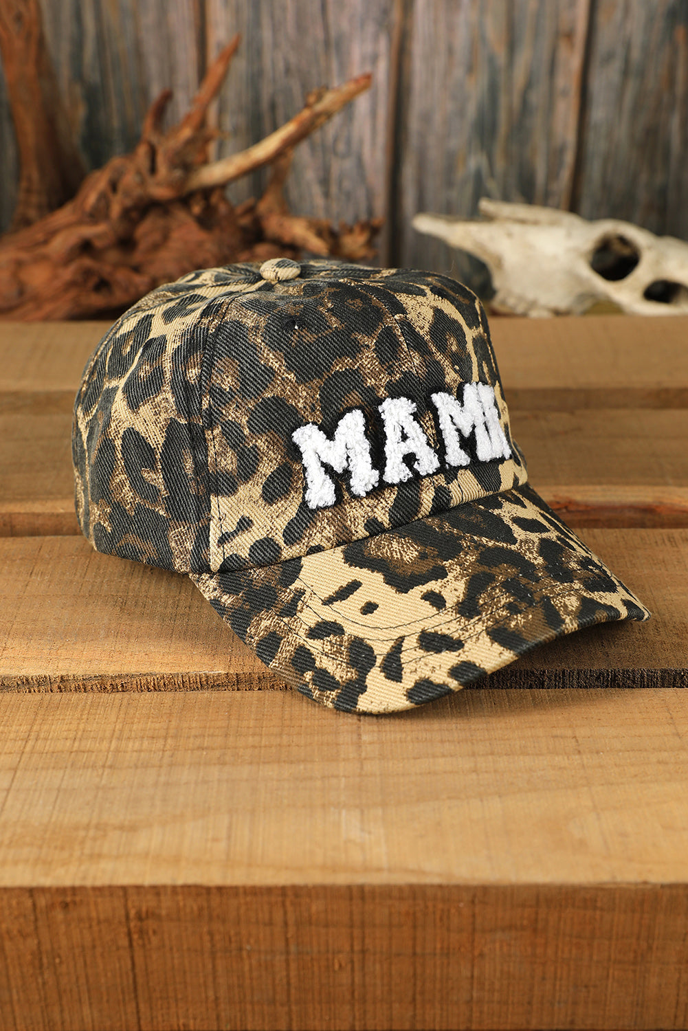 Leopard MAMA Embroidered Leopard Baseball Cap-Bella Boutique Collective