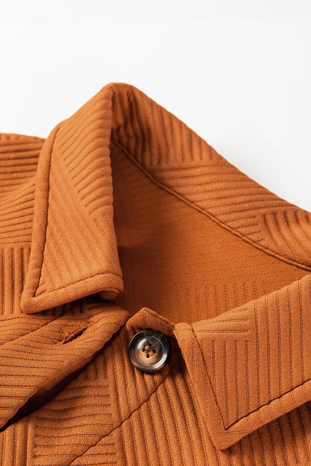 Gold Flame Textured Collared Drop Shoulder Buttoned Front Duster Coat-Bella Boutique Collective