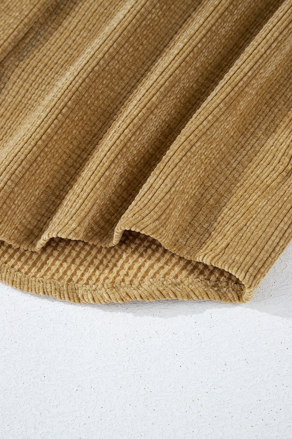 Light French Beige Patched Pocket Button Up Corduroy Shacket-Bella Boutique Collective