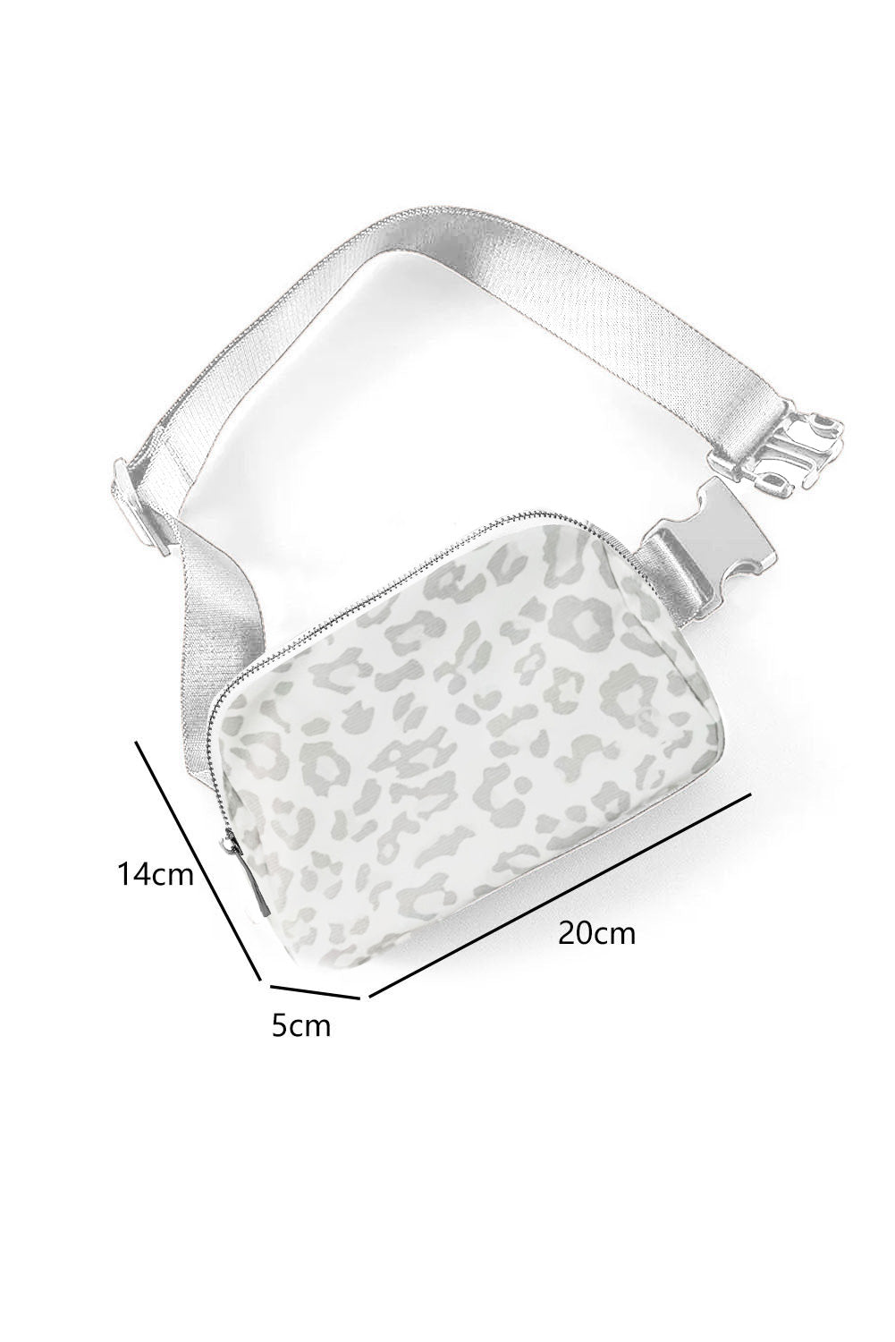 White Leopard Print Buckle Canvas Chest Bag 20*5*14cm-Bella Boutique Collective
