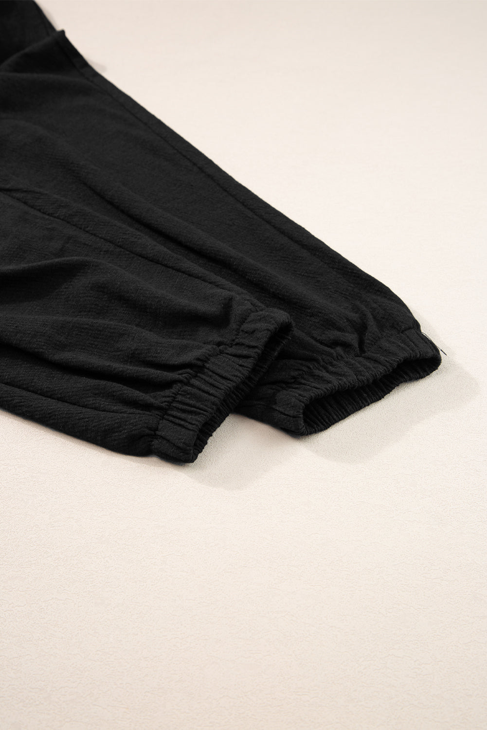 Black Shirred High Waist Sleeveless V Neck Jumpsuit-Bella Boutique Collective