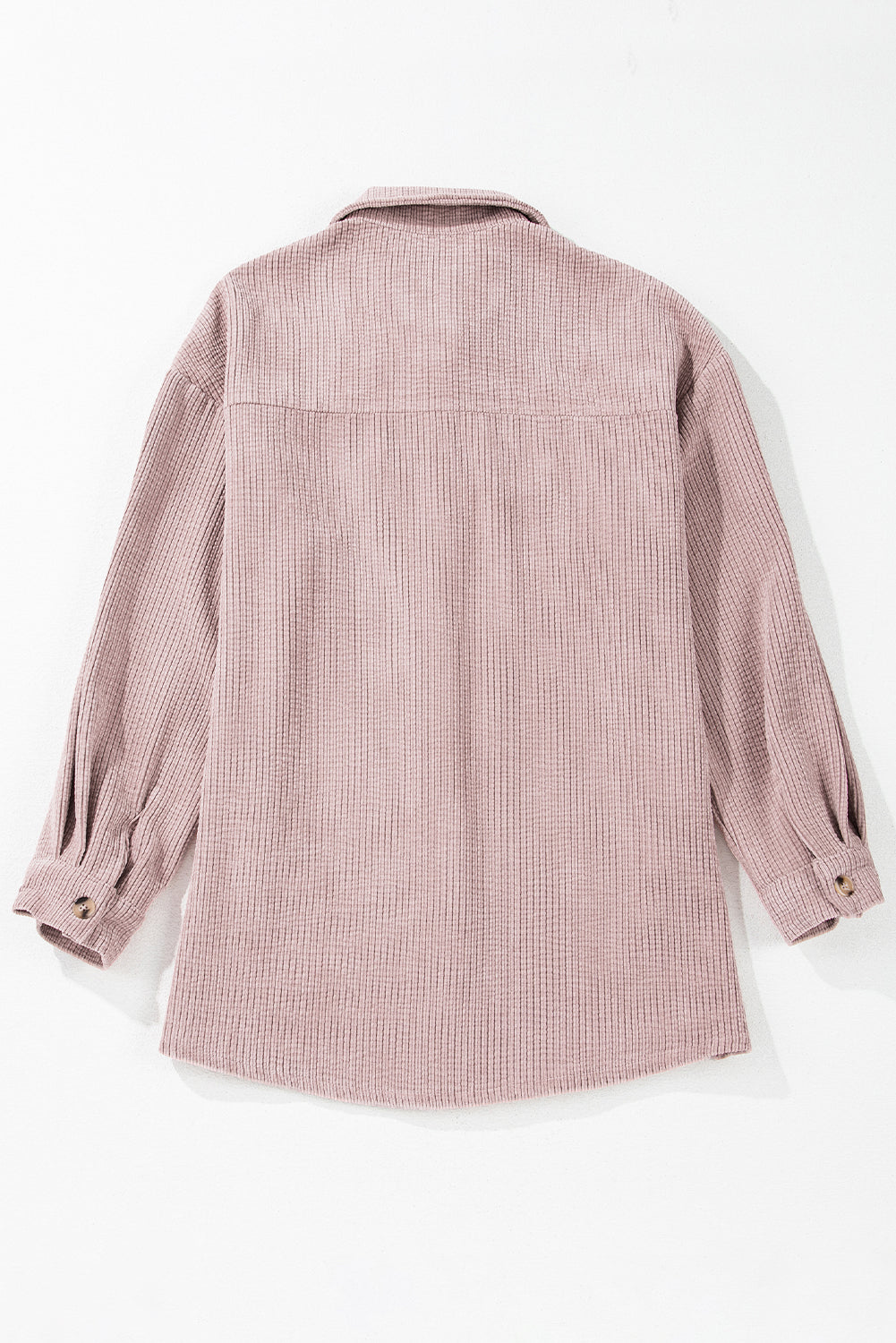 Light Pink Corduroy Flap Pocket Button Up Shacket-Bella Boutique Collective