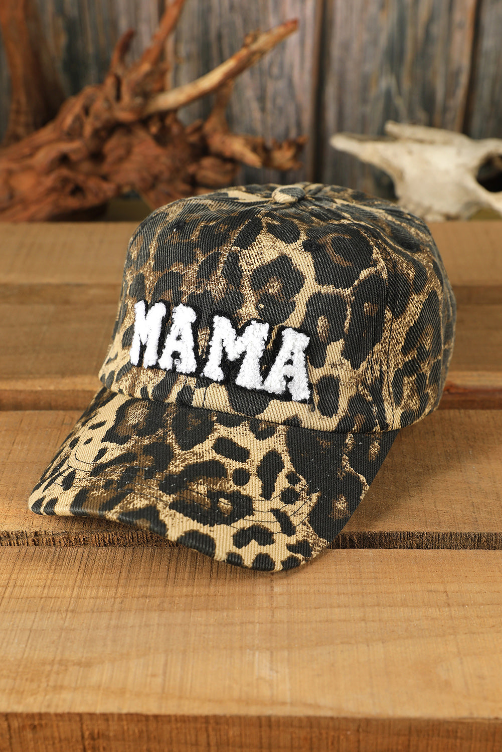 Leopard MAMA Embroidered Leopard Baseball Cap-Bella Boutique Collective