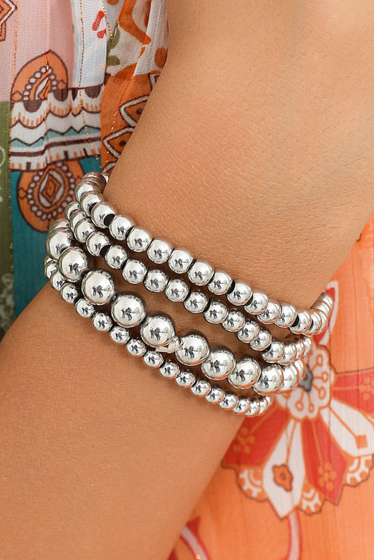 White Multi Layered Beaded Bracelet-Bella Boutique Collective