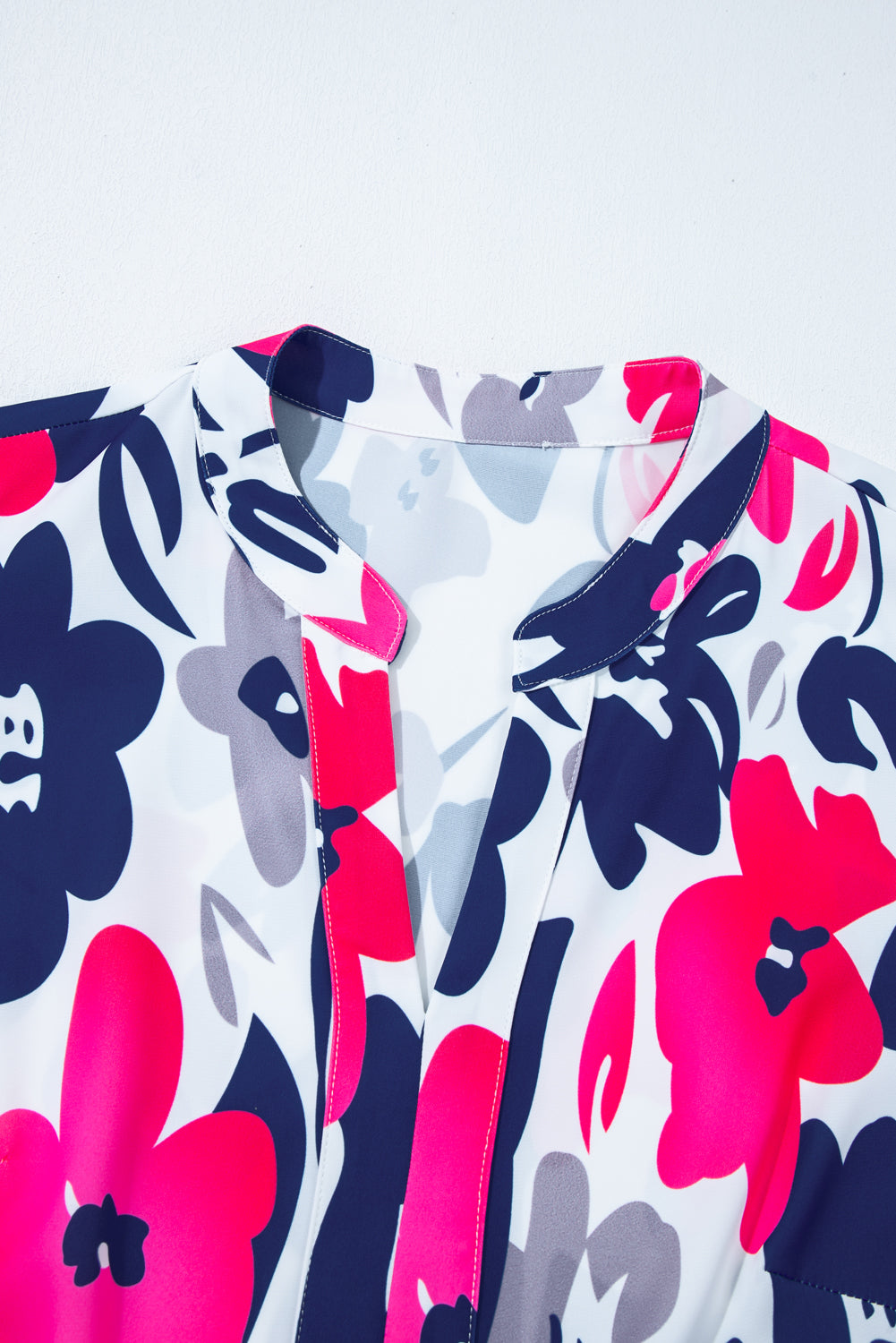Fashion Floral Print Notched Neck Flutter Sleeve Mini Dress-Bella Boutique Collective