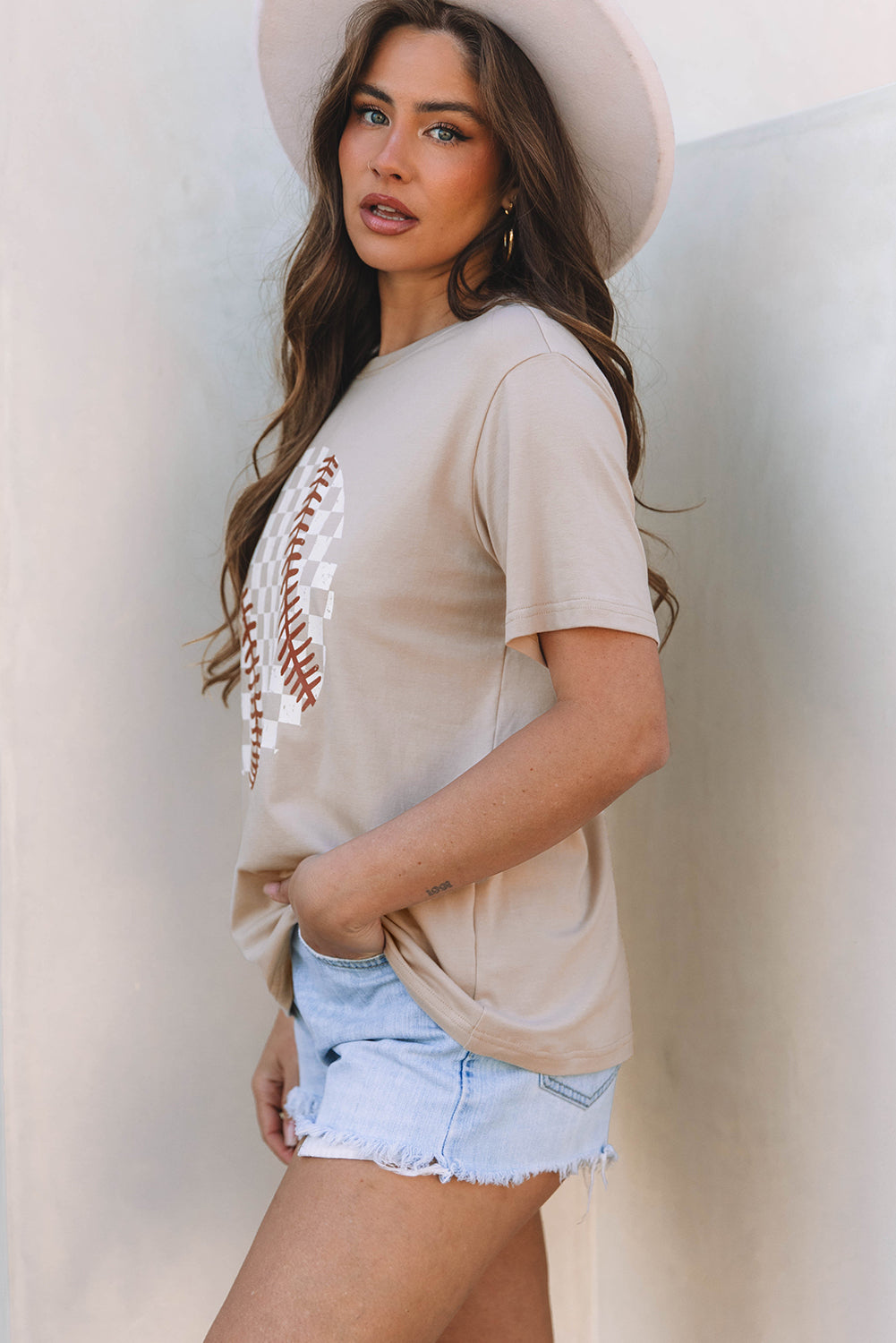 Jet Stream Checkered Baseball Graphic Tee-Bella Boutique Collective