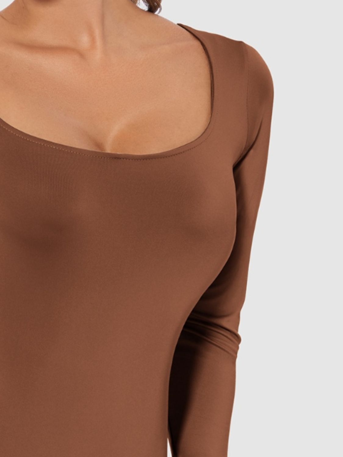 Full Size Scoop Neck Long Sleeve Bodysuit-Bella Boutique Collective