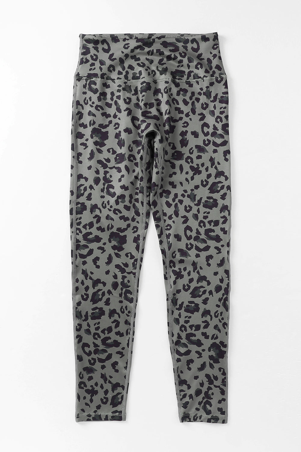 Gray Classic Leopard Print Active Leggings-Bella Boutique Collective
