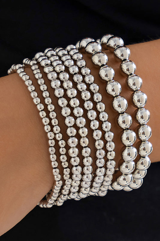 White Multi Layered Beaded Bracelet-Bella Boutique Collective