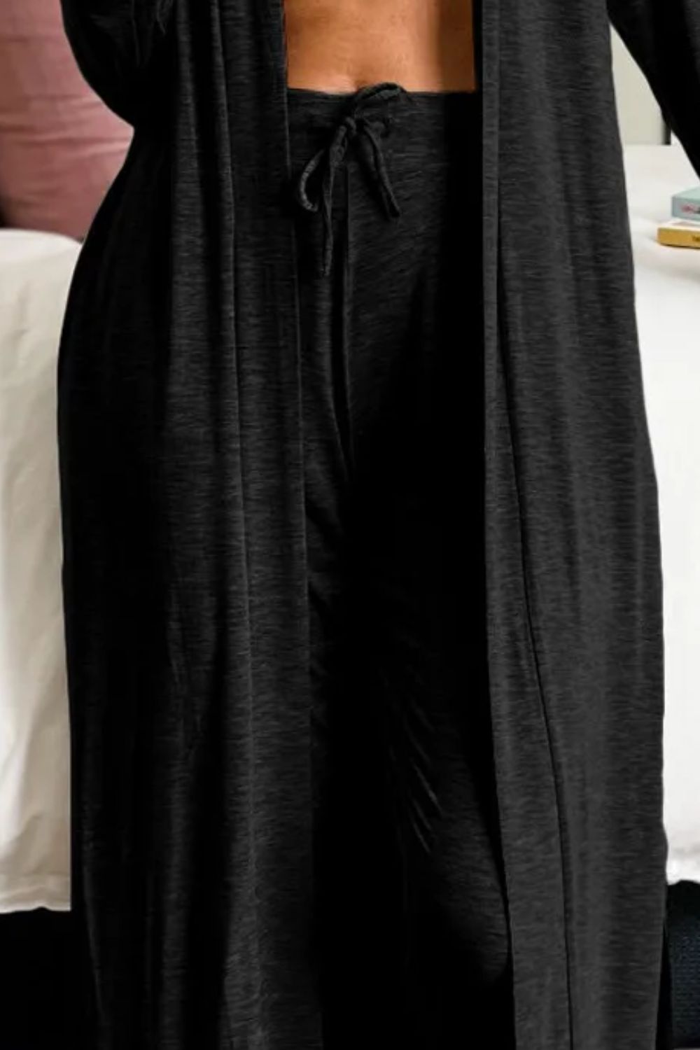 Open Front Long Sleeve Cardigan and Pants Lounge Set-Bella Boutique Collective