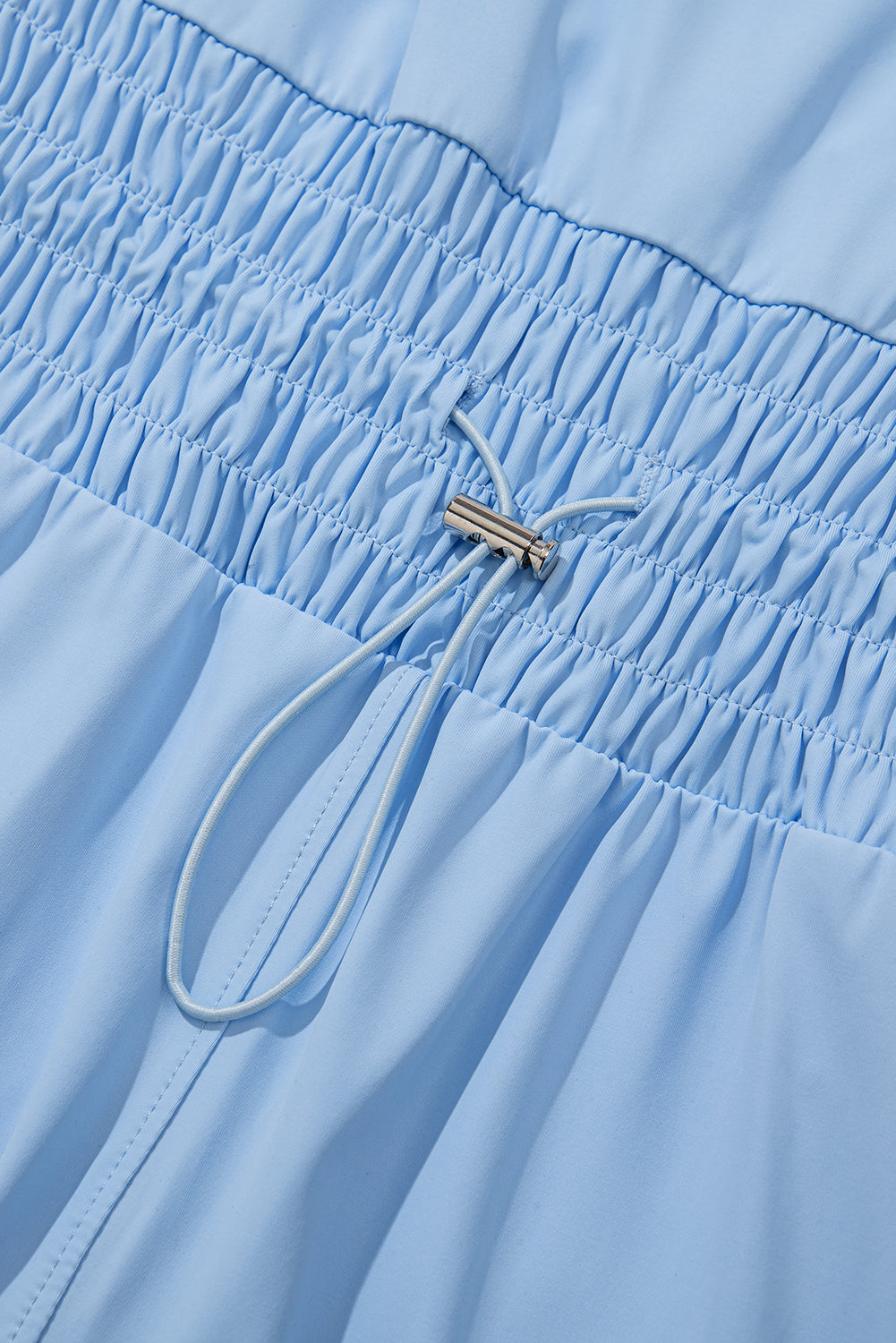 Myosotis Plain Sleeveless Loop Drawstring Cinched Waist Romper-Bella Boutique Collective