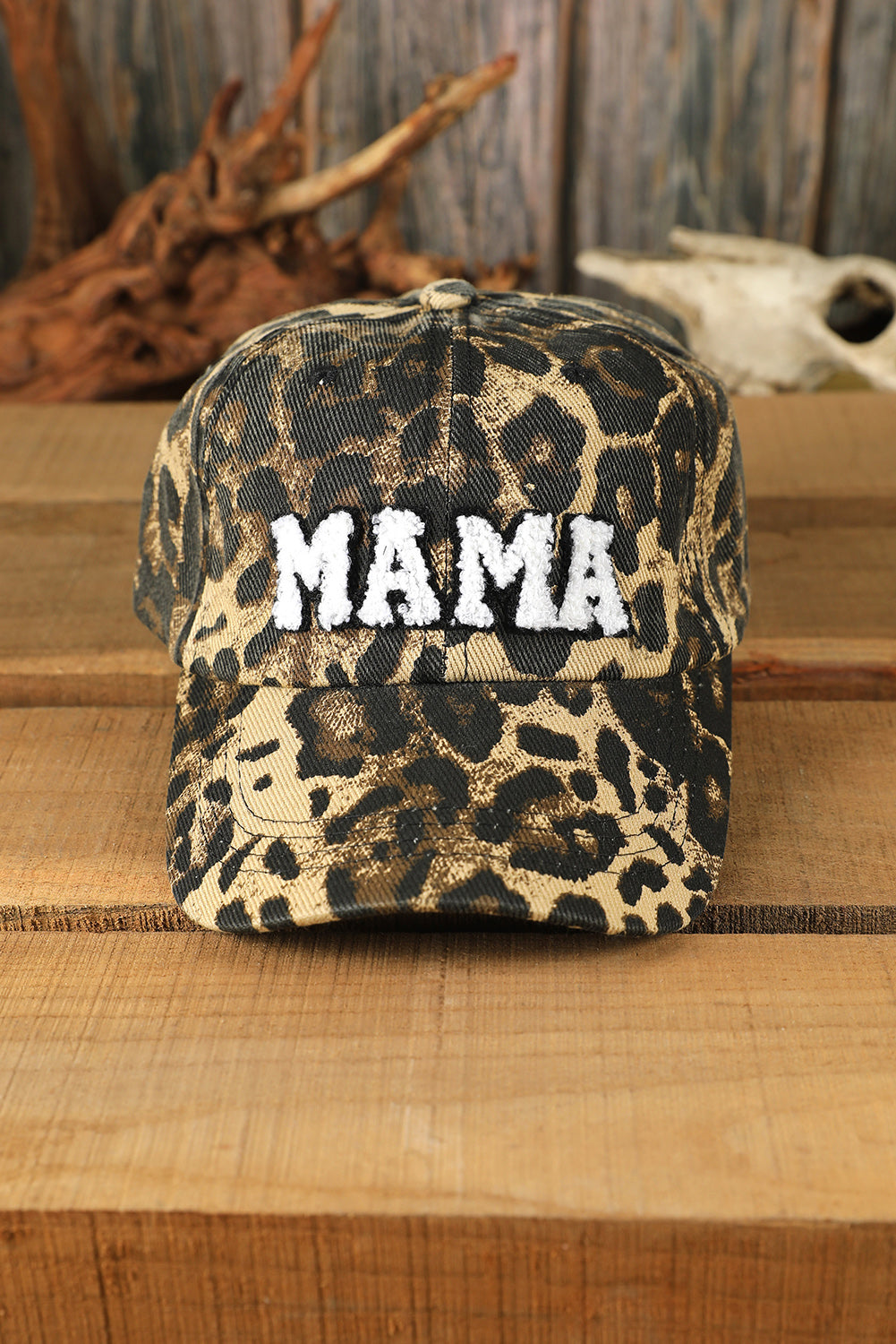 Leopard MAMA Embroidered Leopard Baseball Cap-Bella Boutique Collective