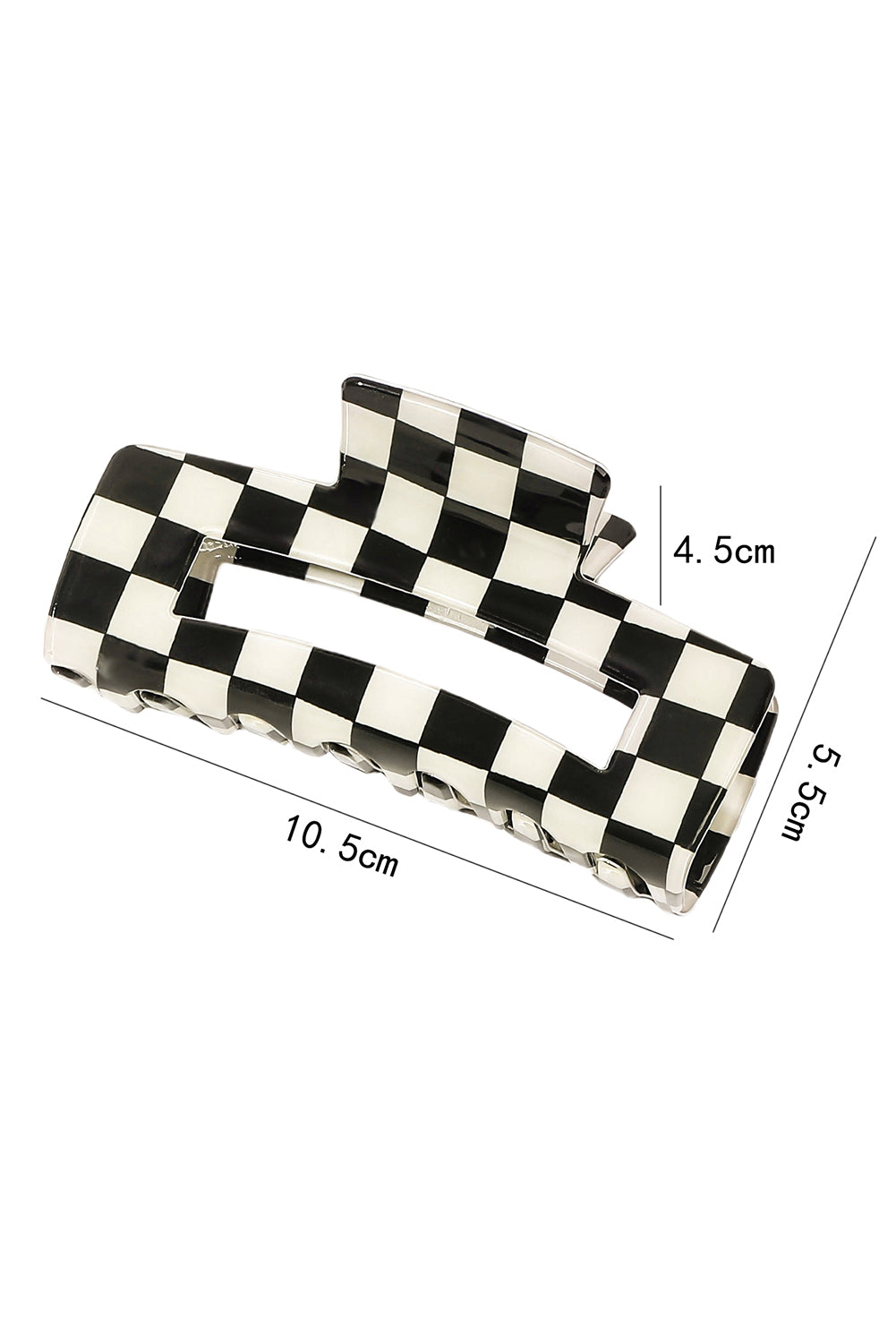 Black Checkered Print Hollow Out Hair Clip-Bella Boutique Collective