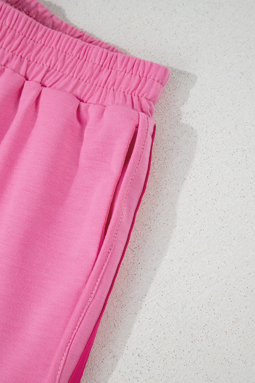 Bonbon Color Block Stripes Elastic High Waist Active Shorts-Bella Boutique Collective