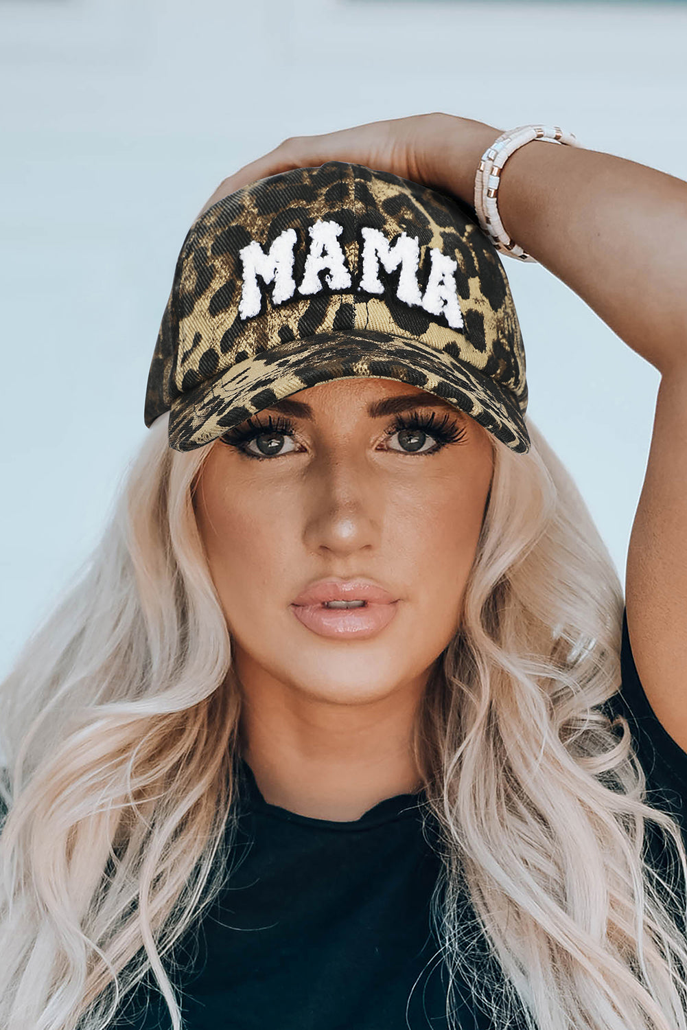 Leopard MAMA Embroidered Leopard Baseball Cap-Bella Boutique Collective