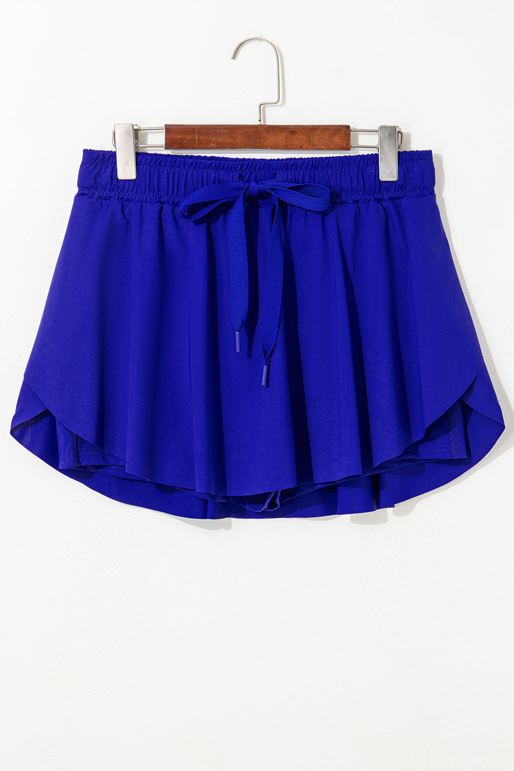 Dark Blue Drawstring High Waist Lined Tennis Skorts-Bella Boutique Collective