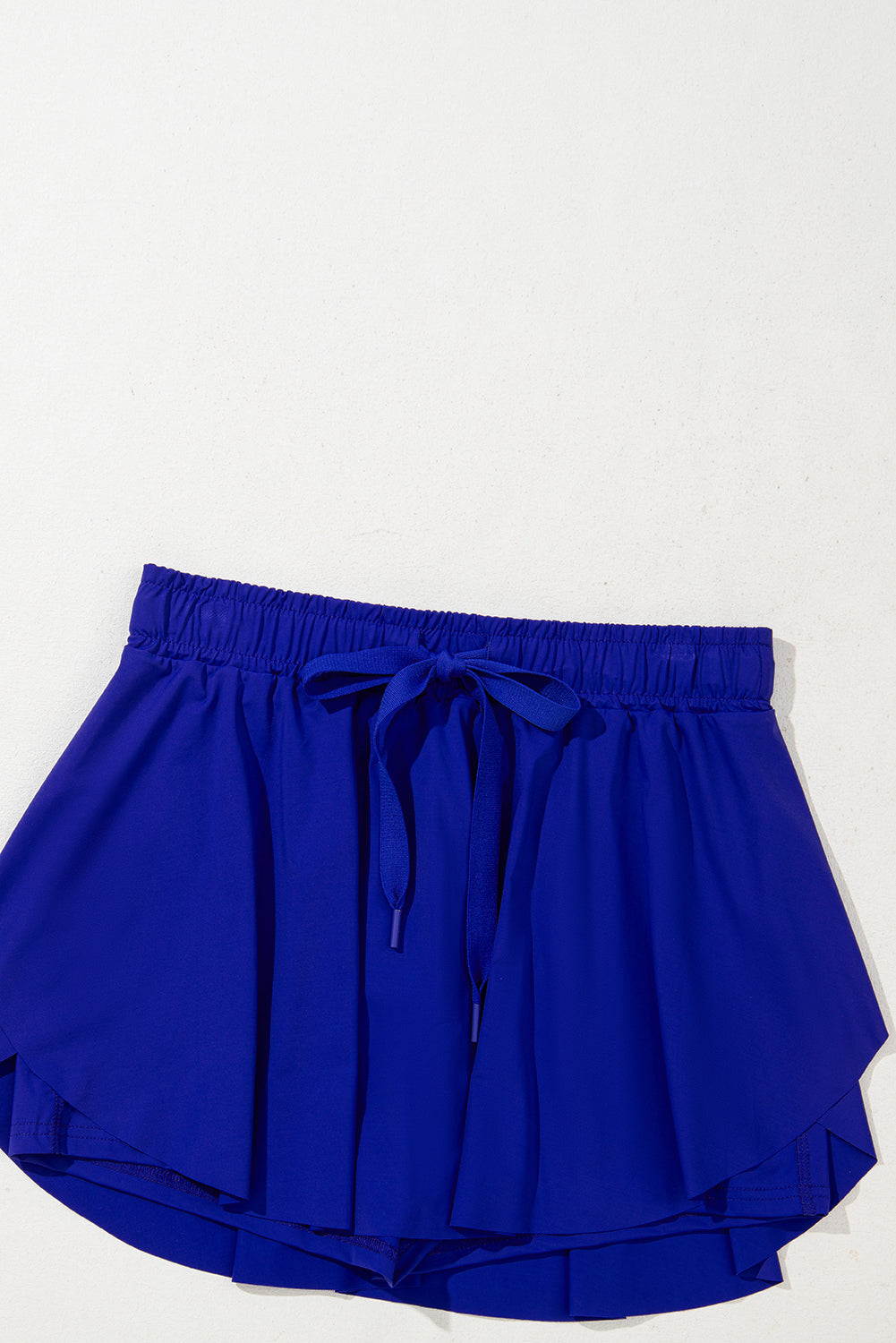 Dark Blue Drawstring High Waist Lined Tennis Skorts-Bella Boutique Collective