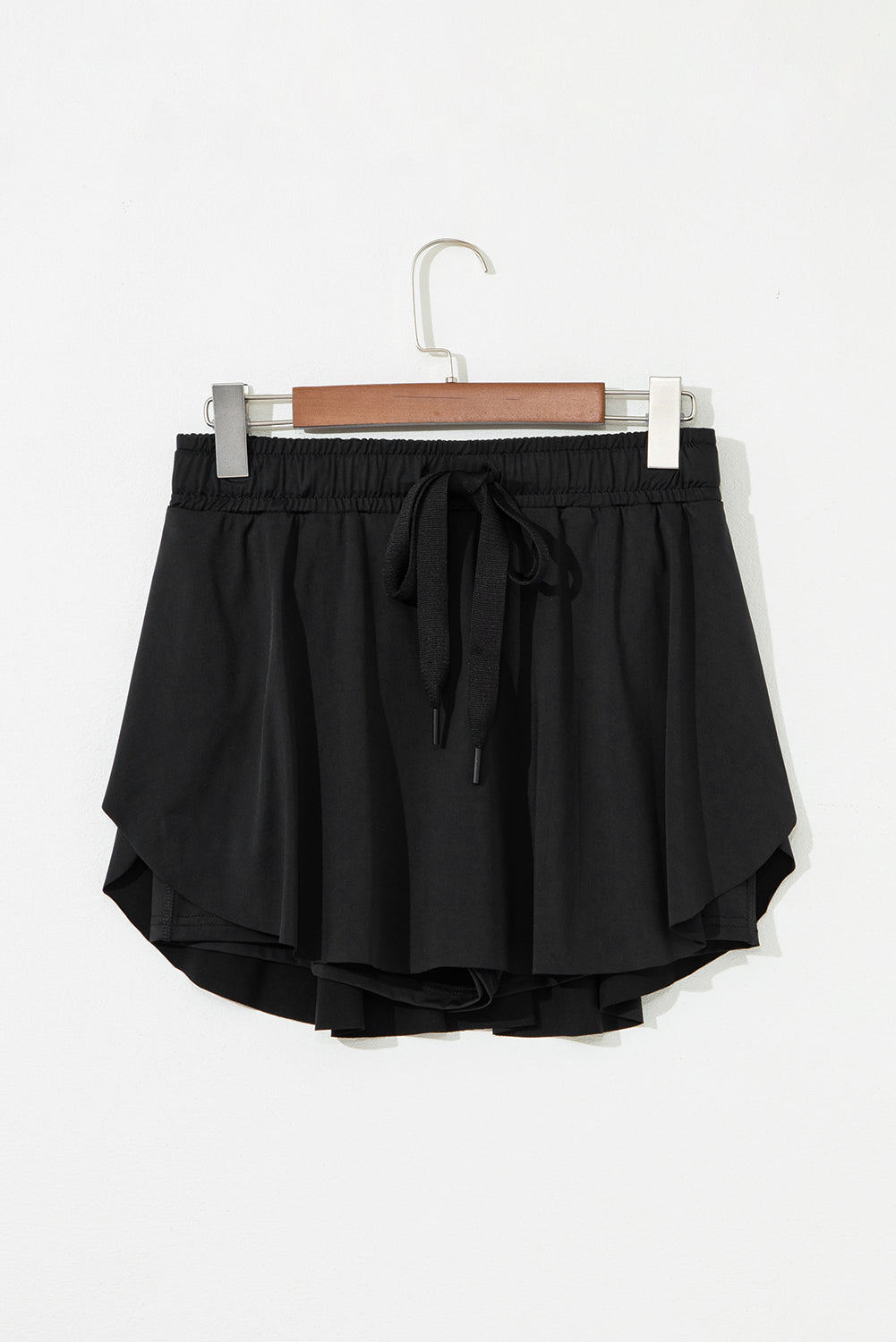 Black Drawstring High Waist Lined Tennis Skorts-Bella Boutique Collective