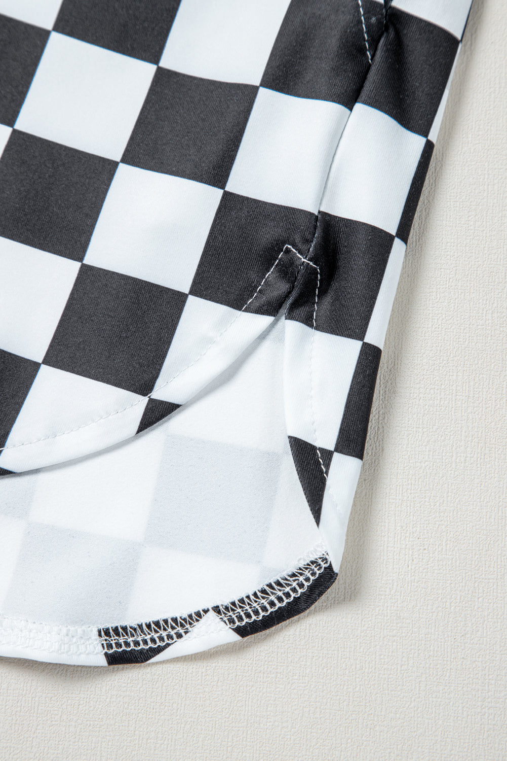 Black Checkered Print High Waist Casual Shorts-Bella Boutique Collective