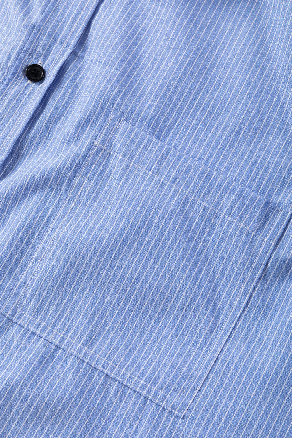 Sky Blue Stripe Roll-tab Sleeve Pocketed Long Shirt-Bella Boutique Collective