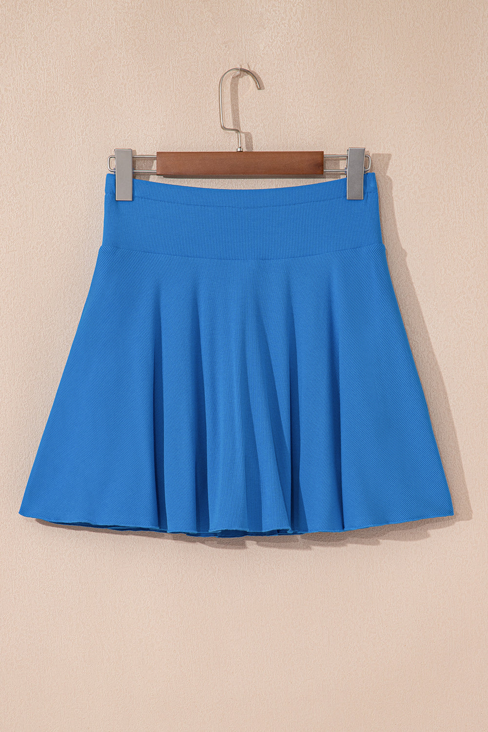 Blue A-line Draped High Waist Phone Pocket Lined Skort-Bella Boutique Collective