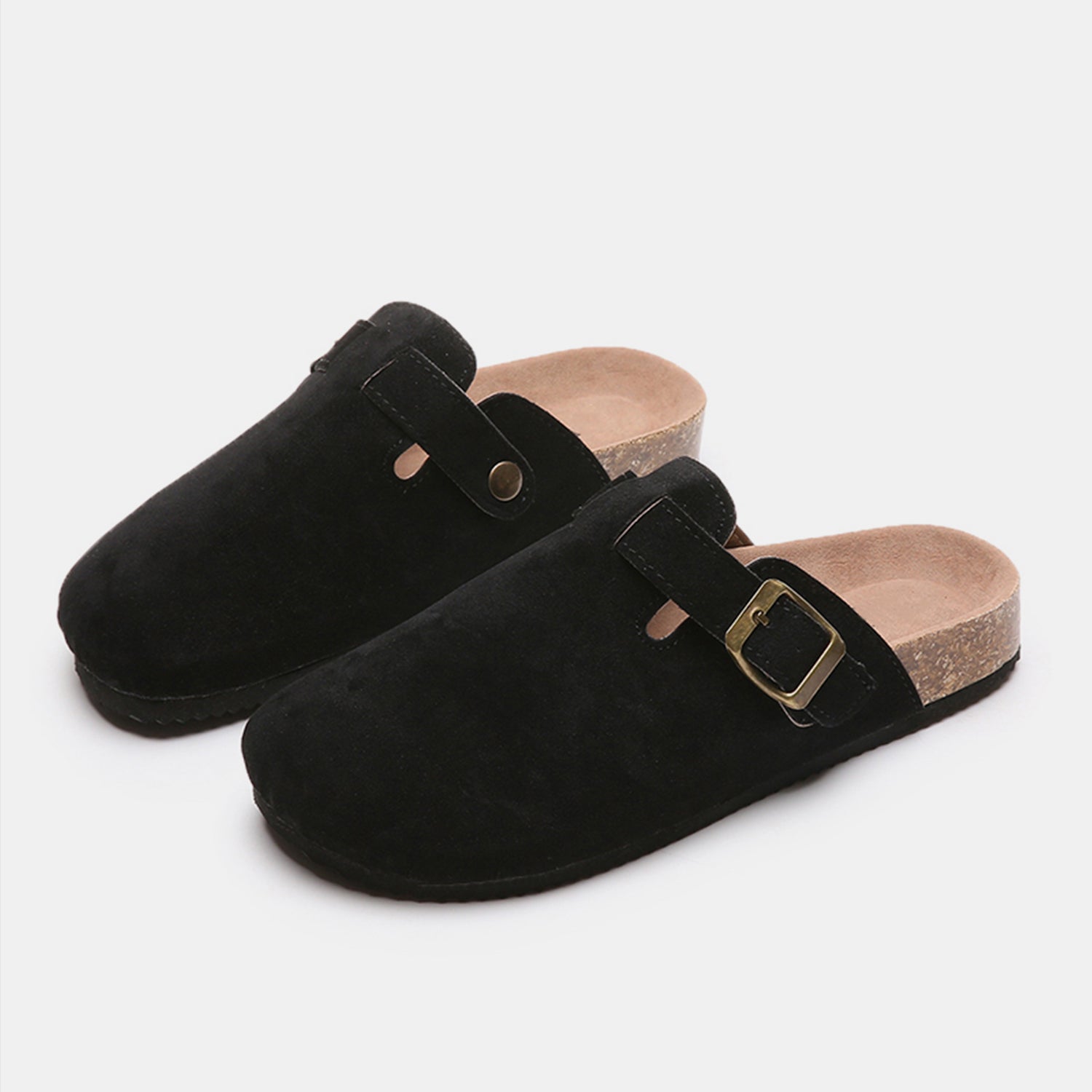 Suede Closed Toe Buckle Slide-Bella Boutique Collective
