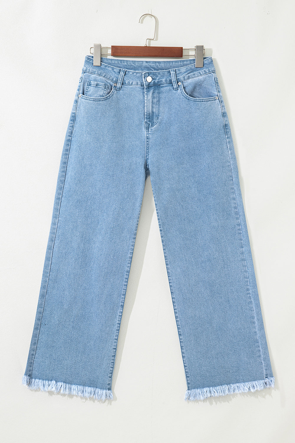 Myosotis Acid Washed High Rise Cropped Wide Leg Jeans-Bella Boutique Collective