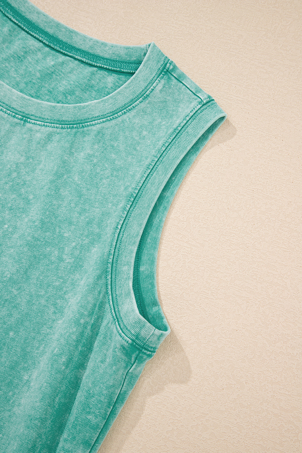 Sea Green Mineral Wash Tank Mini Dress with Pockets-Bella Boutique Collective