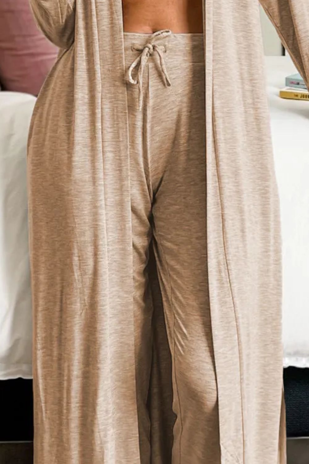 Open Front Long Sleeve Cardigan and Pants Lounge Set-Bella Boutique Collective